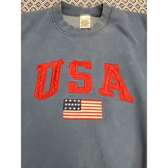 Vintage USA 90s Blue Sweater Men's Size XL American Flag - Picture 16 of 16